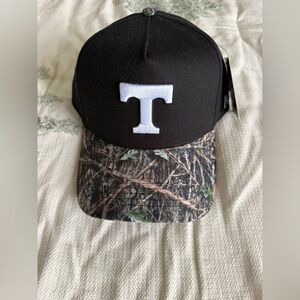 Black and Camouflage Cap with T Logo